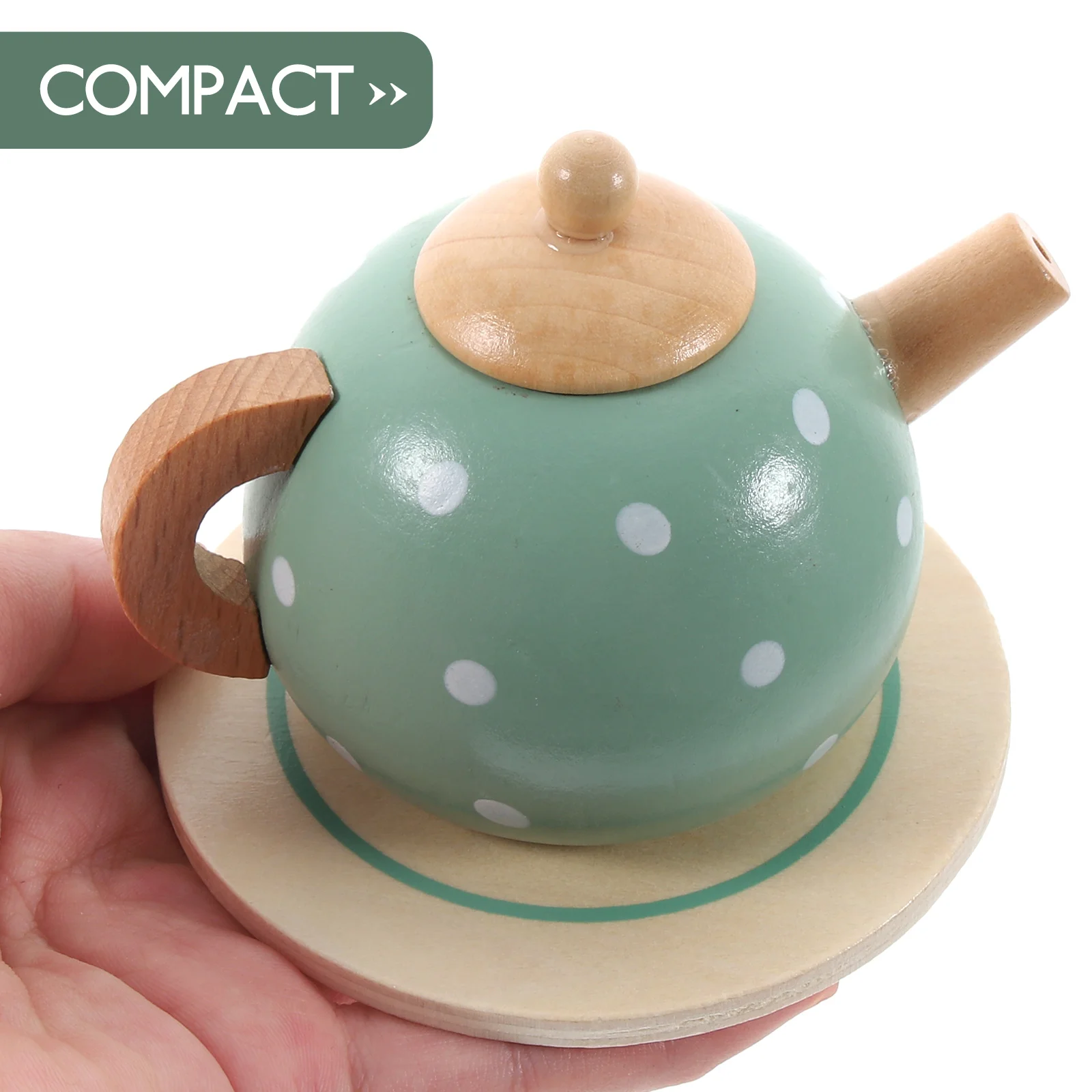 1 ensemble 1 ensemble de jeu de fête en bois pour enfants en bas âge Miniature enfant en bas âge semblant accessoires dessin animé théière jouer accessoires de cuisine