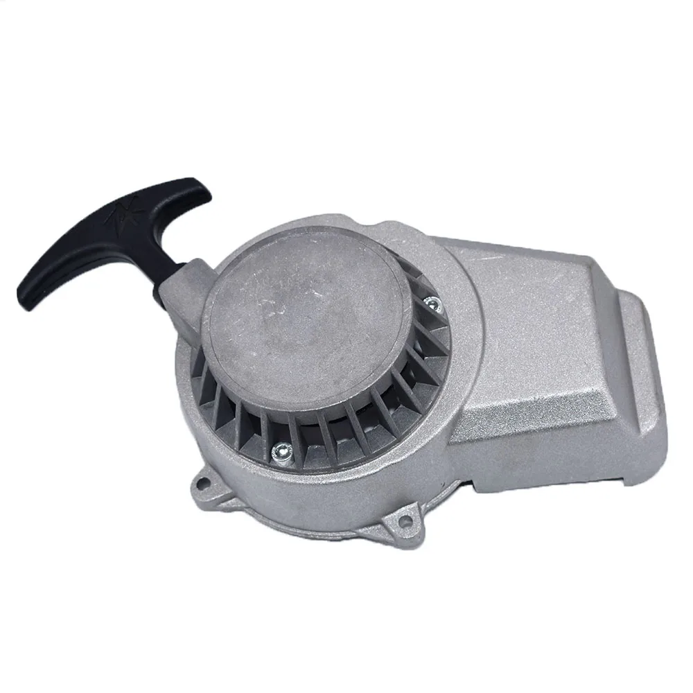 Silver Aluminum Pull Start Recoil Starter Part For 2 Stroke 47cc 49cc Engine Pocket Bike Mini Moto Dirt Kids ATV Quad 4 Wheeler