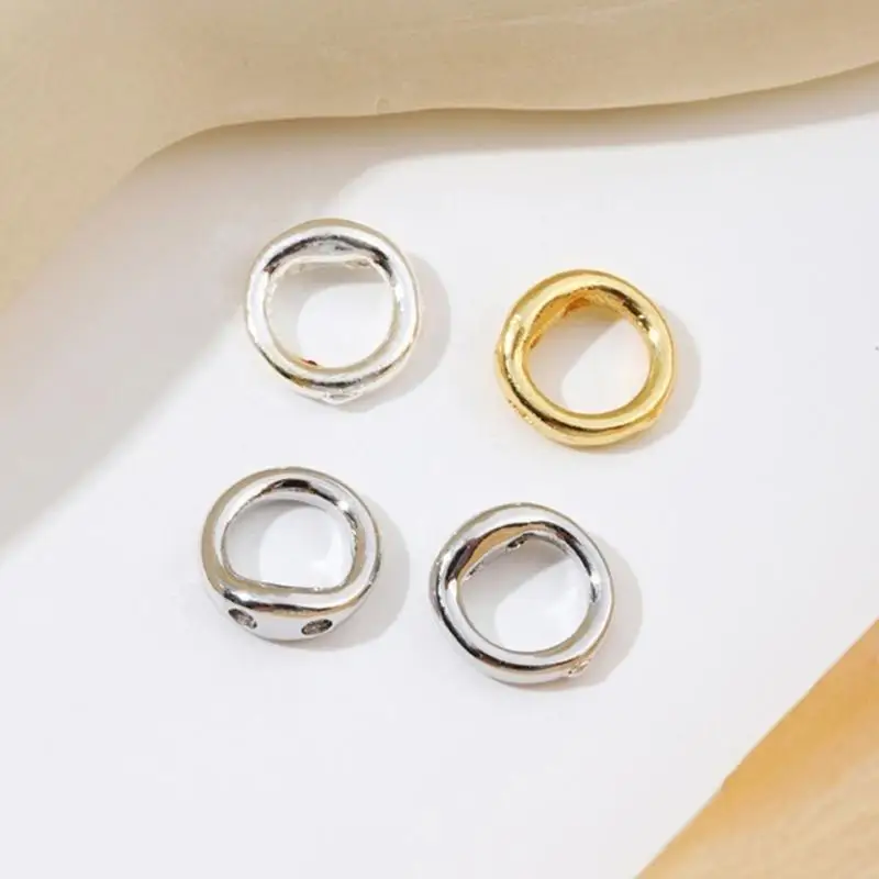 A52E Jewelry Making Connector Rings for Neat Finishing, Closed Double Hole Copper Base Findings, 40 Piece Pack Refill