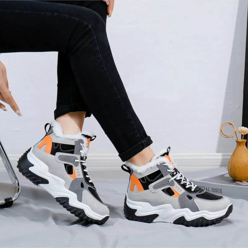 

Женские кроссовки из ПУ кожи, на платформе, Размеры 35-40