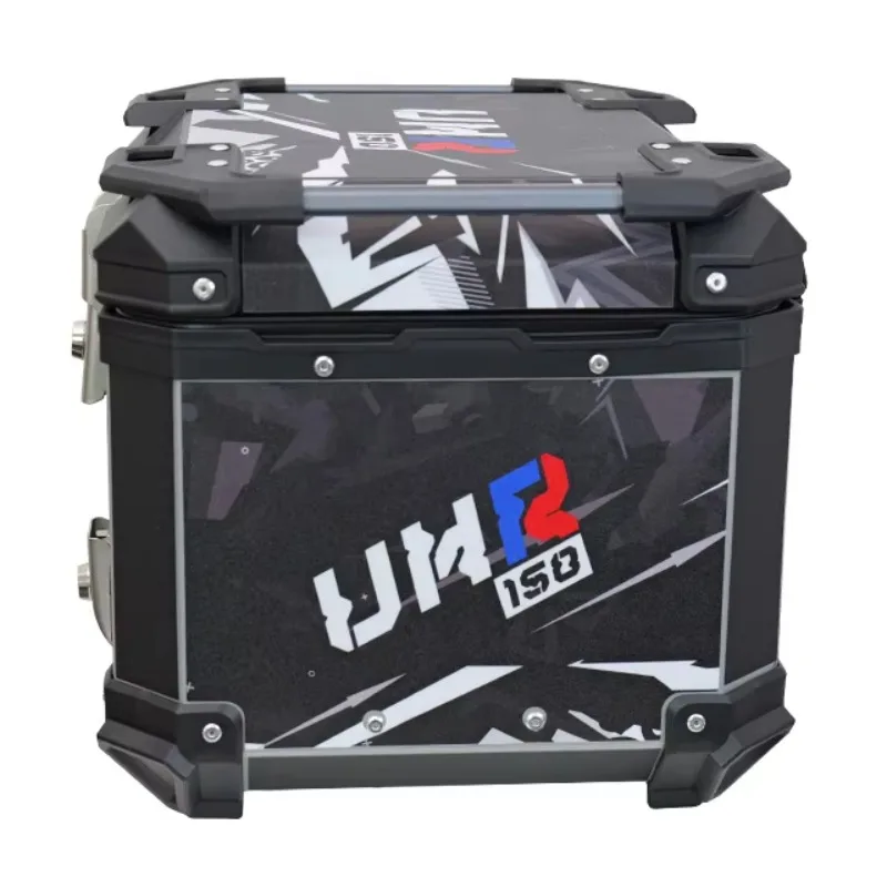 

STLF Sticker Style 45L Factory Direct Sales Waterproof Aluminum Alloy Motorcycle Top Box Rear Trunk Storage Luggage