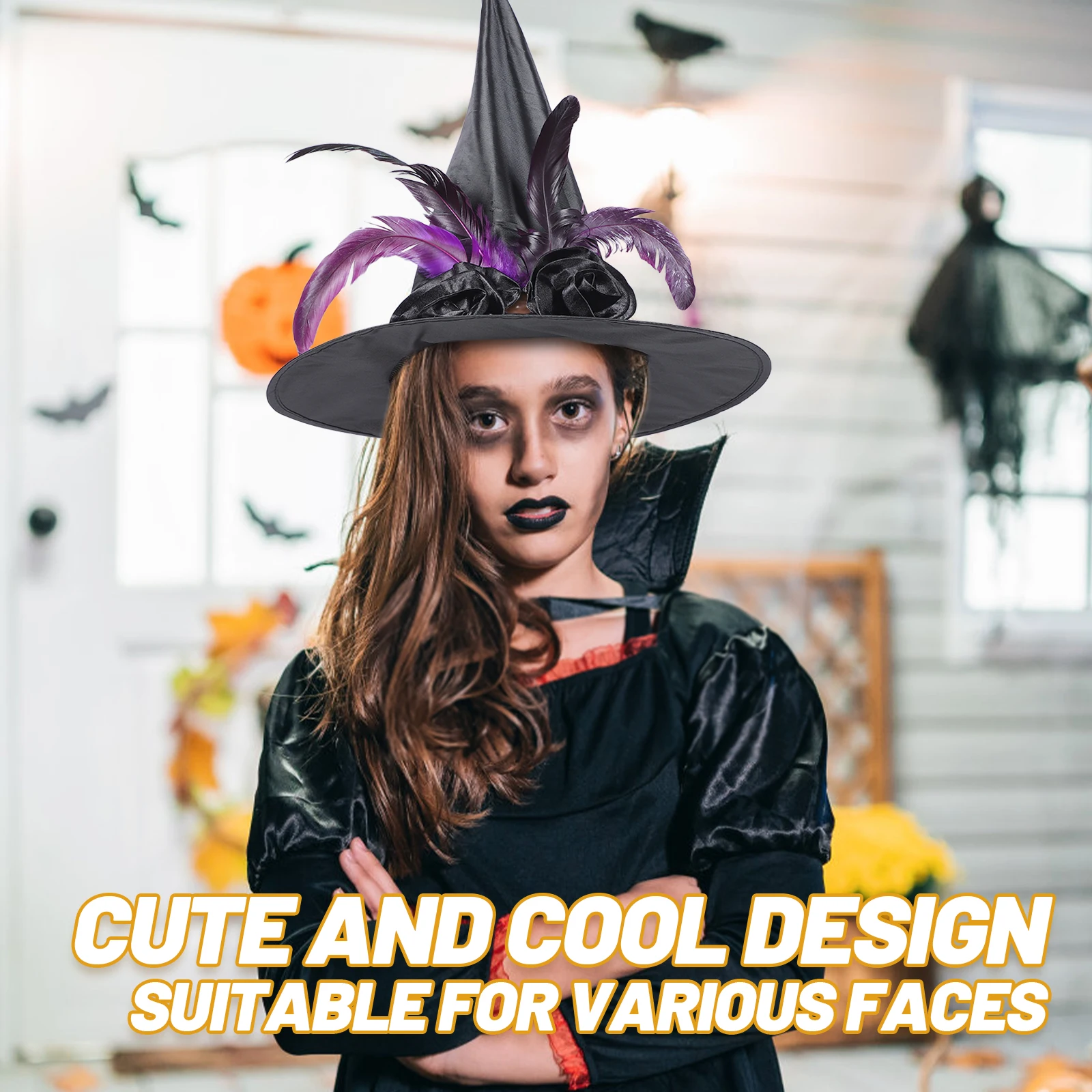 

1pcs Vintage Style Wizard Hat Halloween Party Costume Masquerade Witch Hat Decoration Cosplay Accessory Lightweight Comfortable