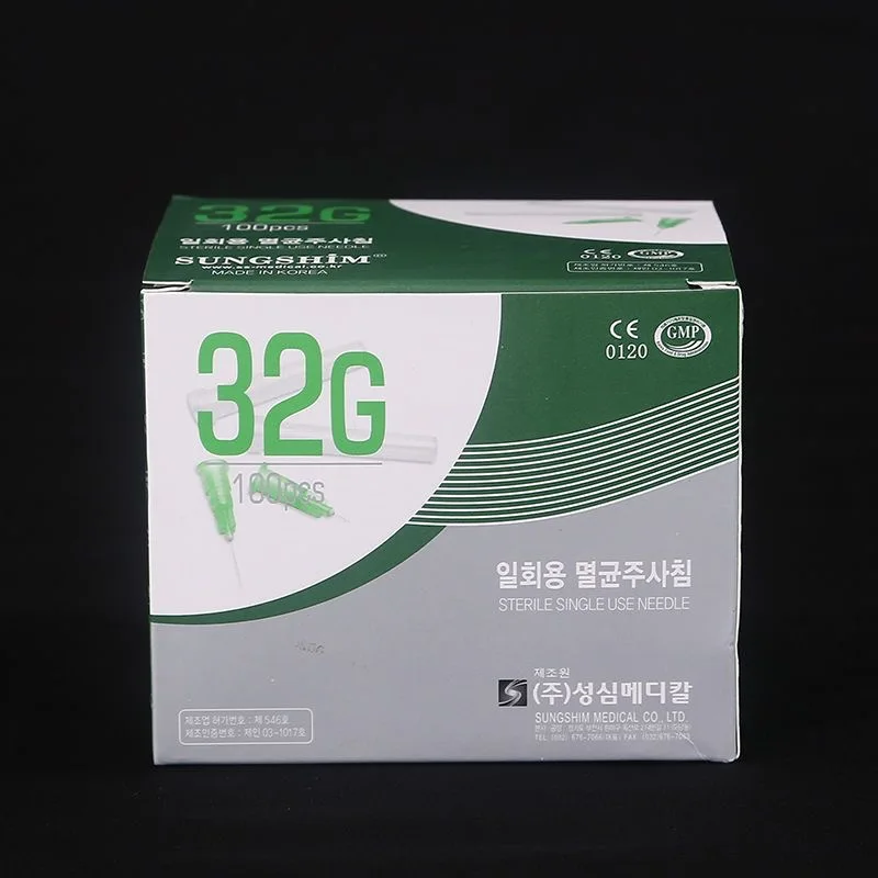 10-100pcs 30G 4mm 13mm 25mm 32G 4mm 13mm 34G 4mm Korean Disposable Syringe Needle Individually Packaging Single Use Needle