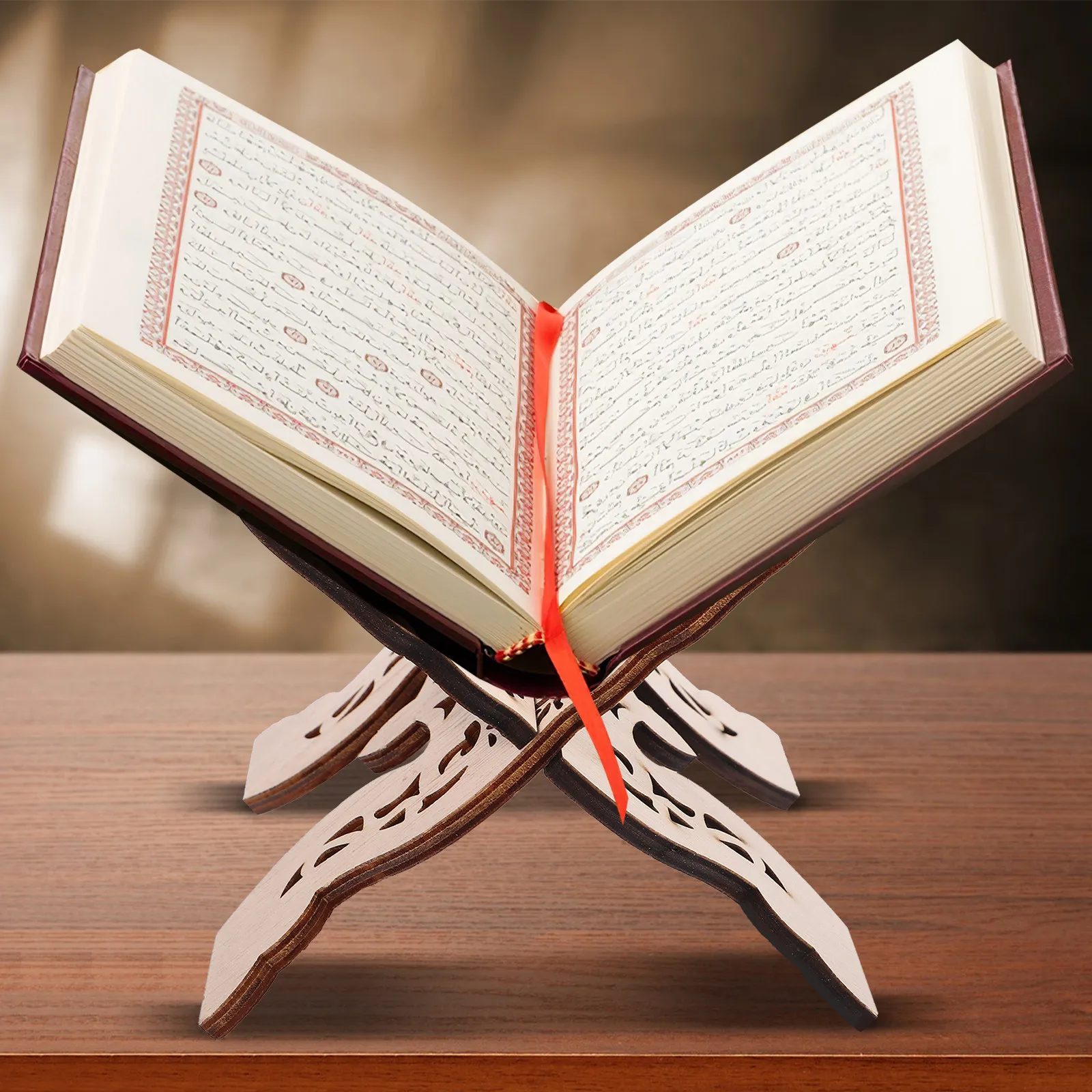 Home Quran - Rak Buku Kayu untuk Meja, Penyangga