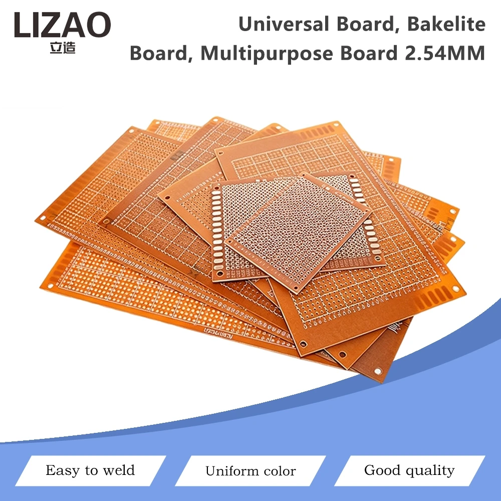 2.54mm Pitch Bakelite Universal Perfboard Stripboard Multipurpose Prototype Circuit Board Easy Soldering Single Sided DIY