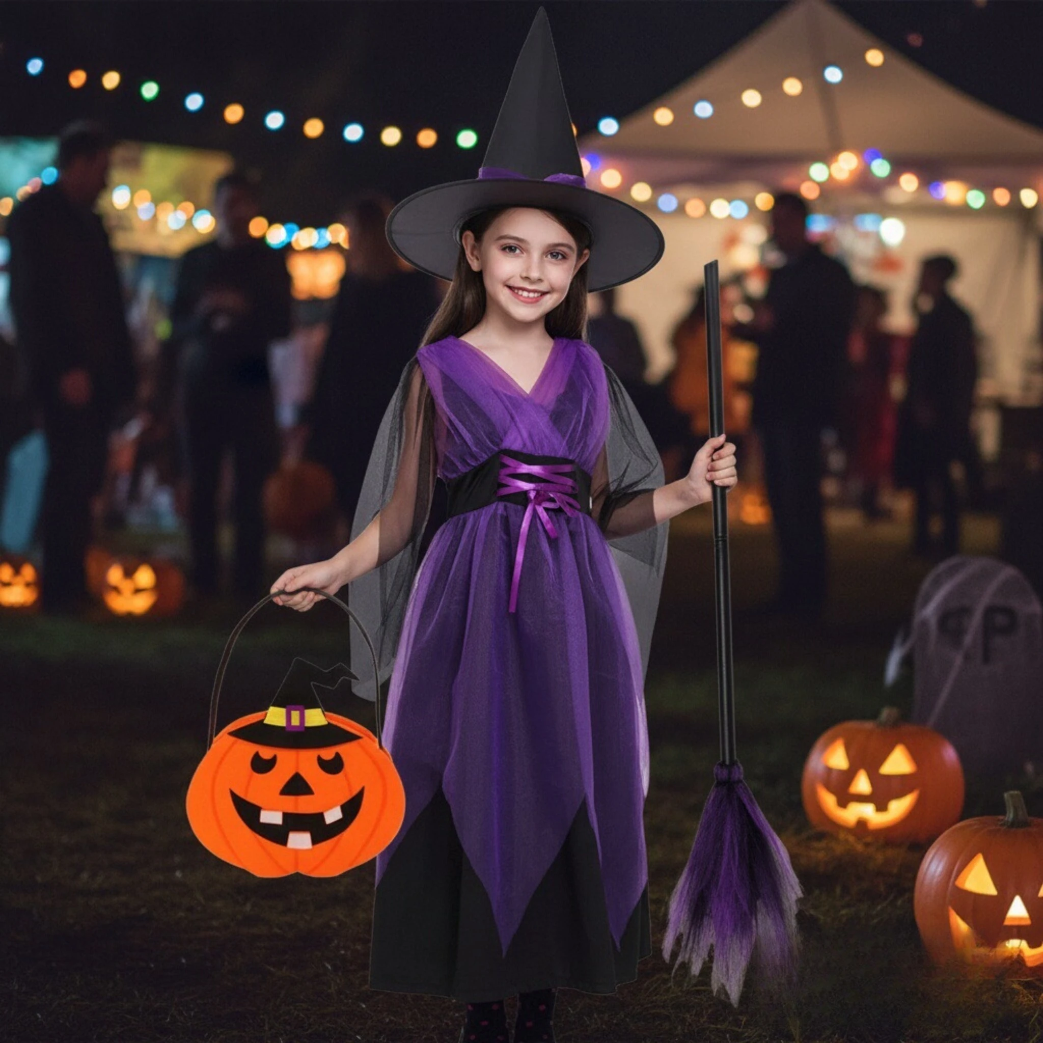 Girls Purple Bat Dress Kids Fancy Cosplay Vampire Demon Costume Devil Ghost Carnival Party Stage Performance Clothes
