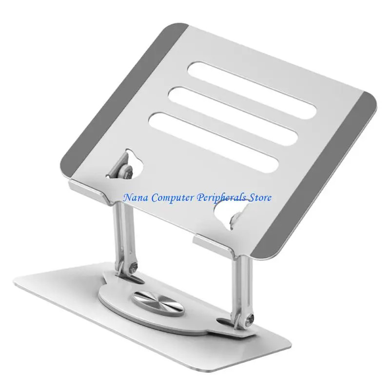 F68C Height Adjustable Laptop Stand Offering 360 Degree Rotation Alloy Steel Tablets Holder Bracket Simple Installation