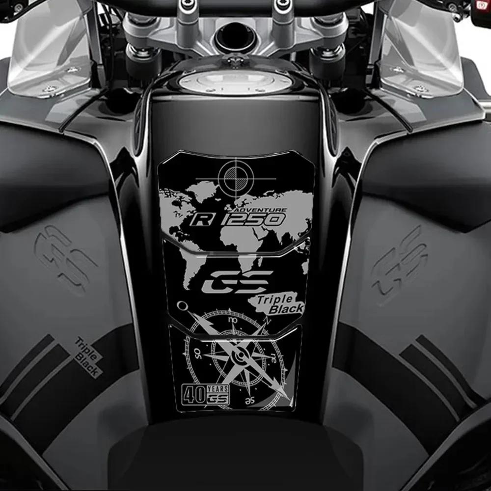 

3D Resin Motorcycle Tank Pad Sticker Decal Protector 40 Years GS Triple Black For BMW Motorrad R1250GS Adventure 2019