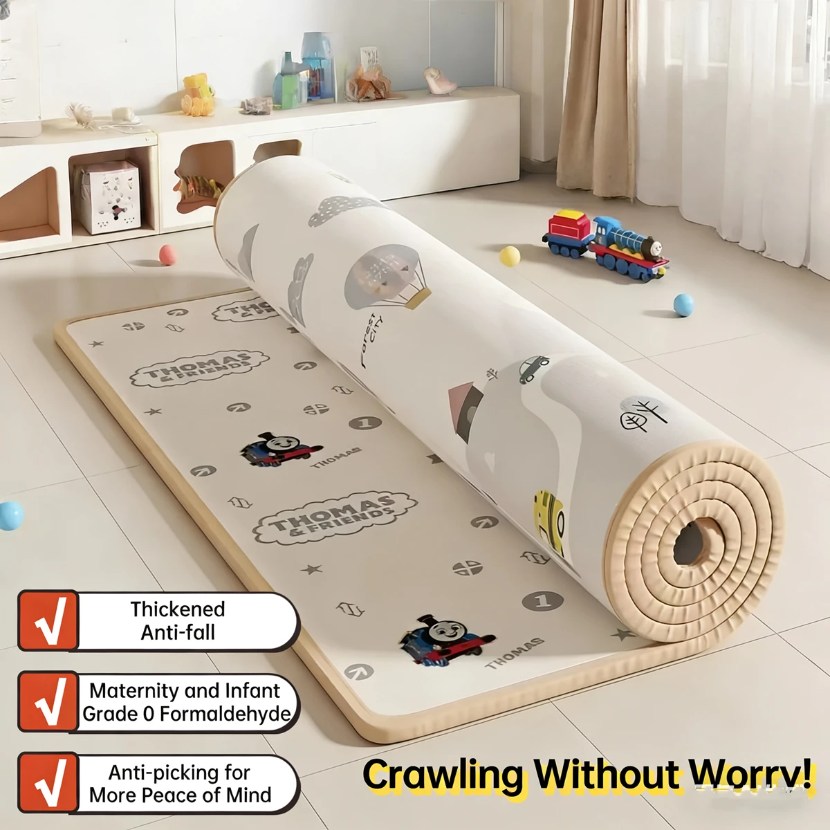 

Baby Crawling Play Mats Thick 1CM 180x150/180x120cm Baby Activity Gym Folding Mat Carpet Baby Game Mat for Children's Safety Rug