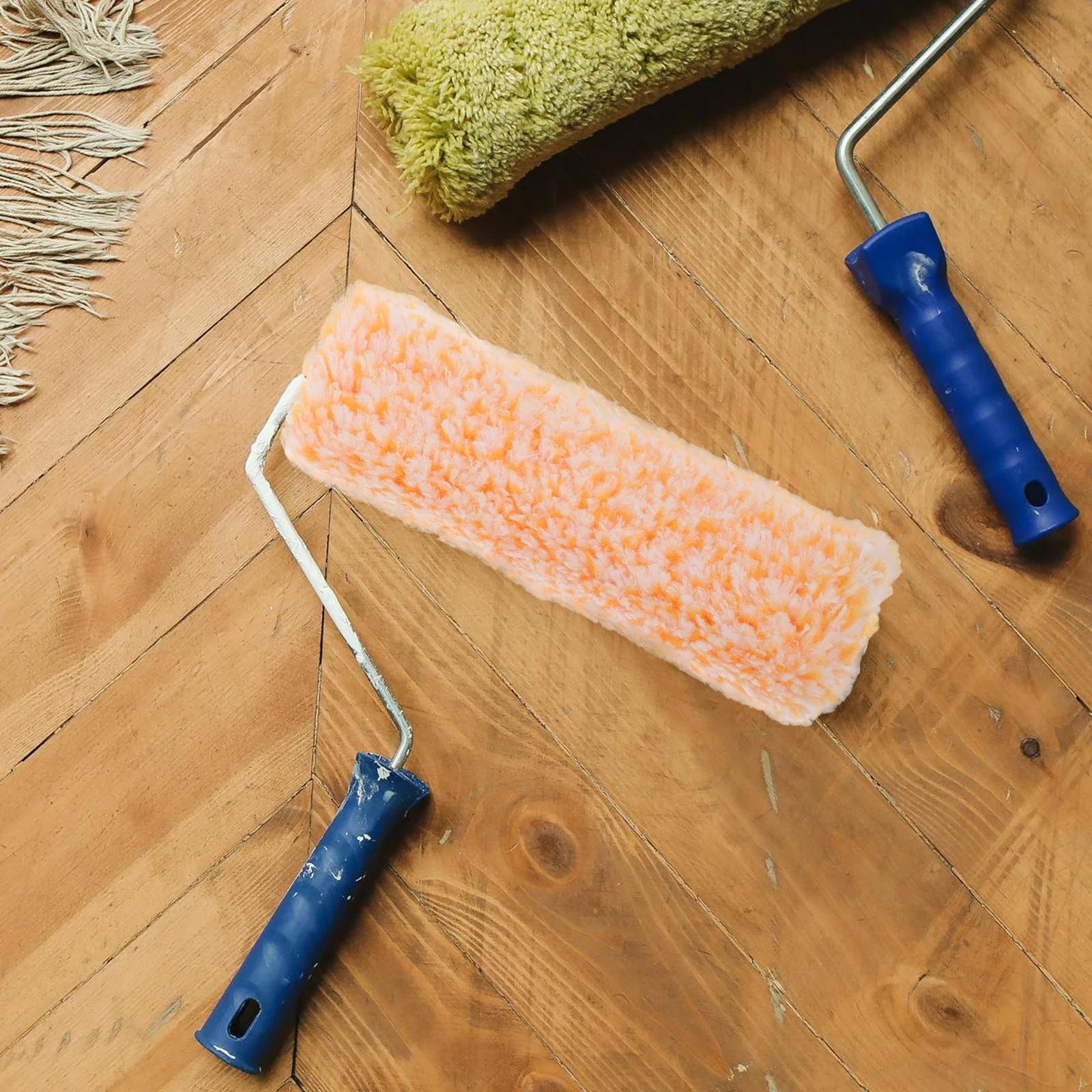

4 pcs Cotton Paint Roller Wall Brush Mini Covers House Rollers ange Color Painting Supplies Durable Shed Resistant