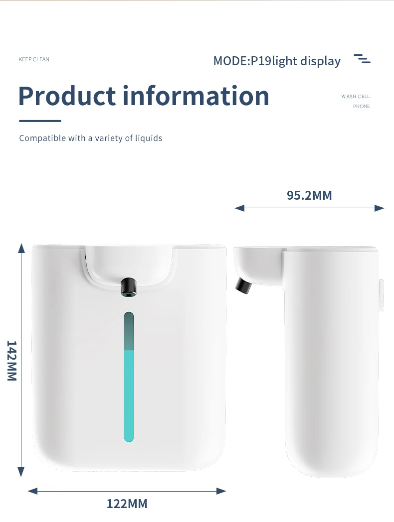 Intelligent Light Indicator Soap Dispenser 500ML Capacity Automatic Hand Sanitizer Suitable for Wall Mounting or Desktop Use