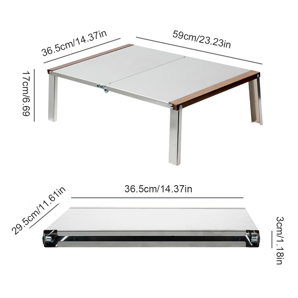 Table de camping pliante en acier inoxydable, facile à transporter et à ranger, adaptée aux fêtes en plein air, pique-niques, plages, randonnée