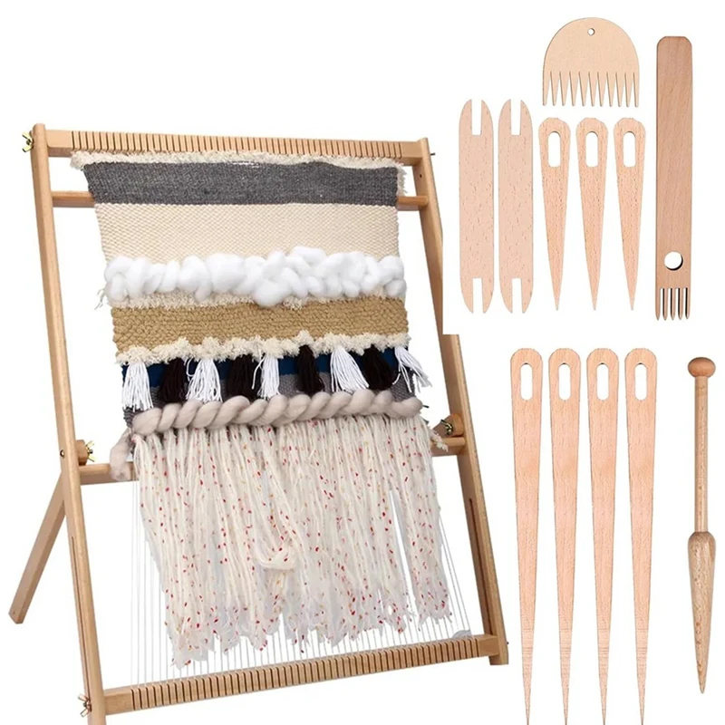 Kit de Bâtons de Tissage pour Tapisserie, Accessoire à Gros Œil, 2 Navette, 2 Peignes, 12 Pièces, 7 Pièces