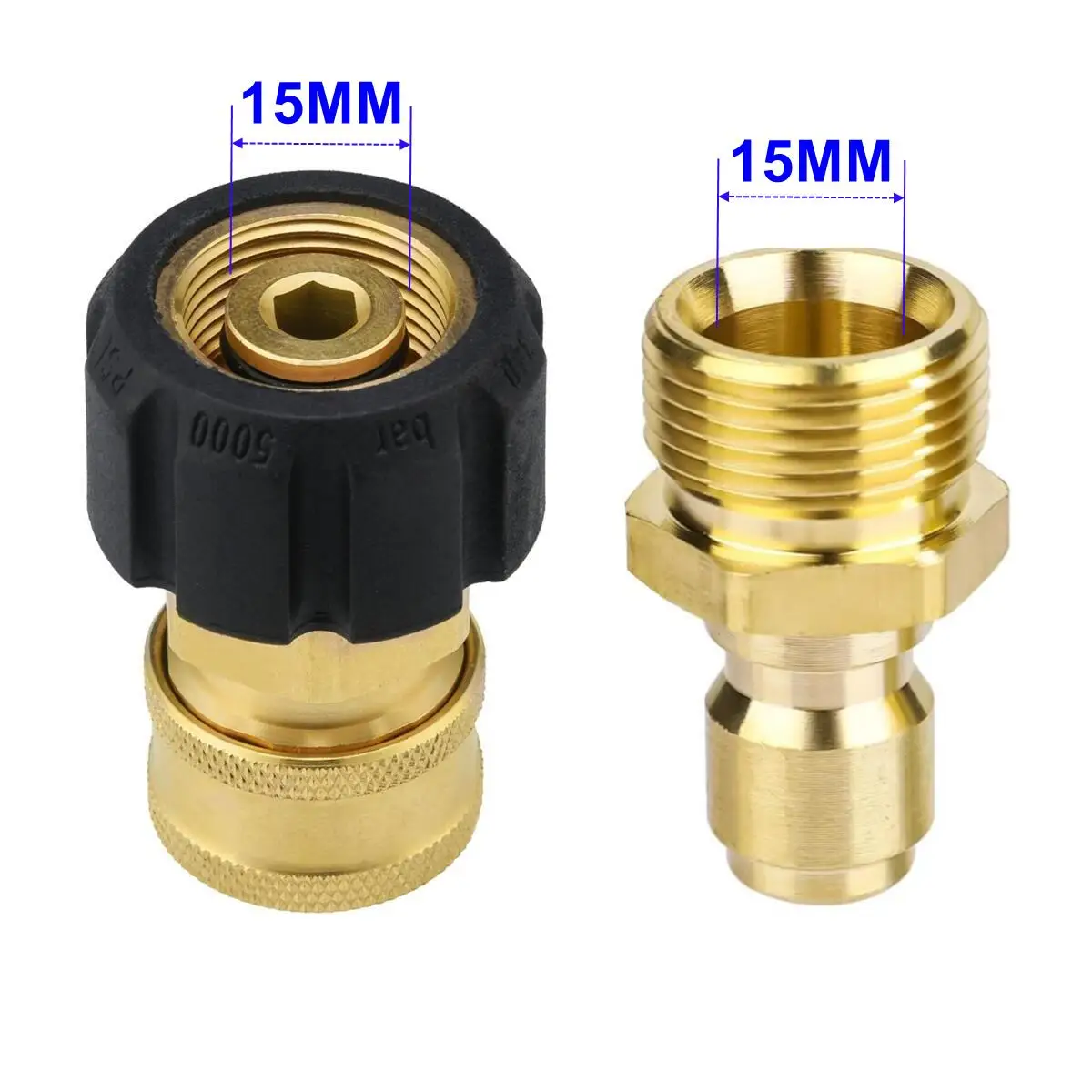 Swivel M22 To 1/4" Quick Connect Hitch For High Pressure Wash Gun To Hose Adaptor Connection