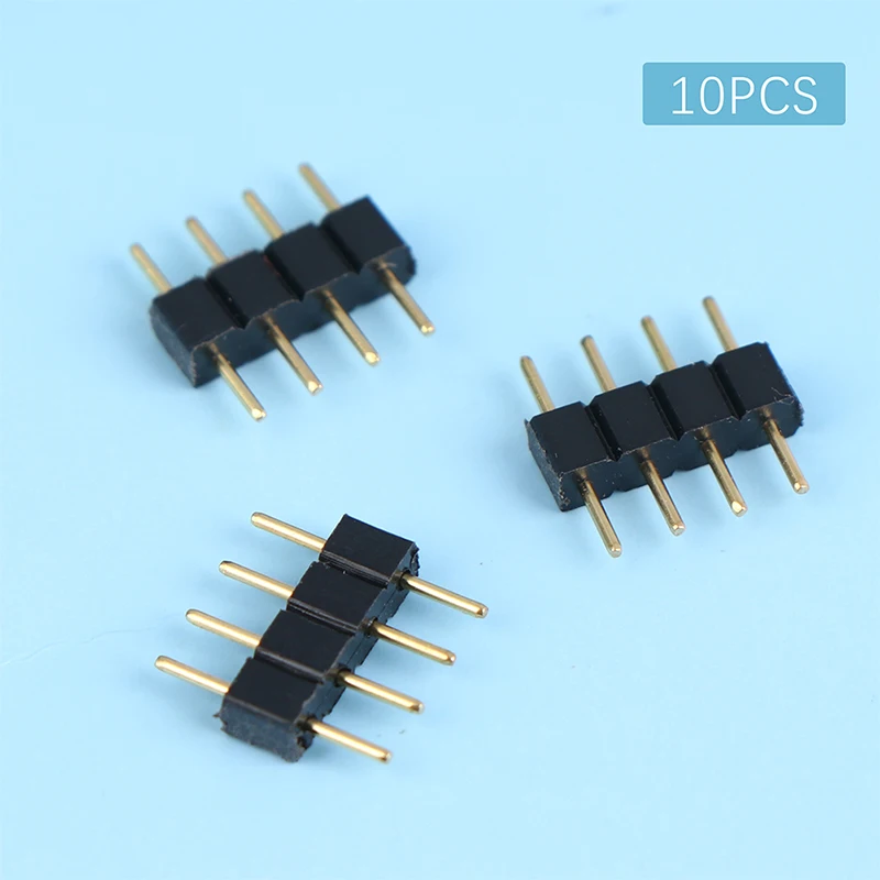 10Pcs 4 Pin Rgb Connector Adapter Pin Naald Mannelijk Type Double 4pin Voor Rgb 5050 3528 Led Strip Diy lichten Insert