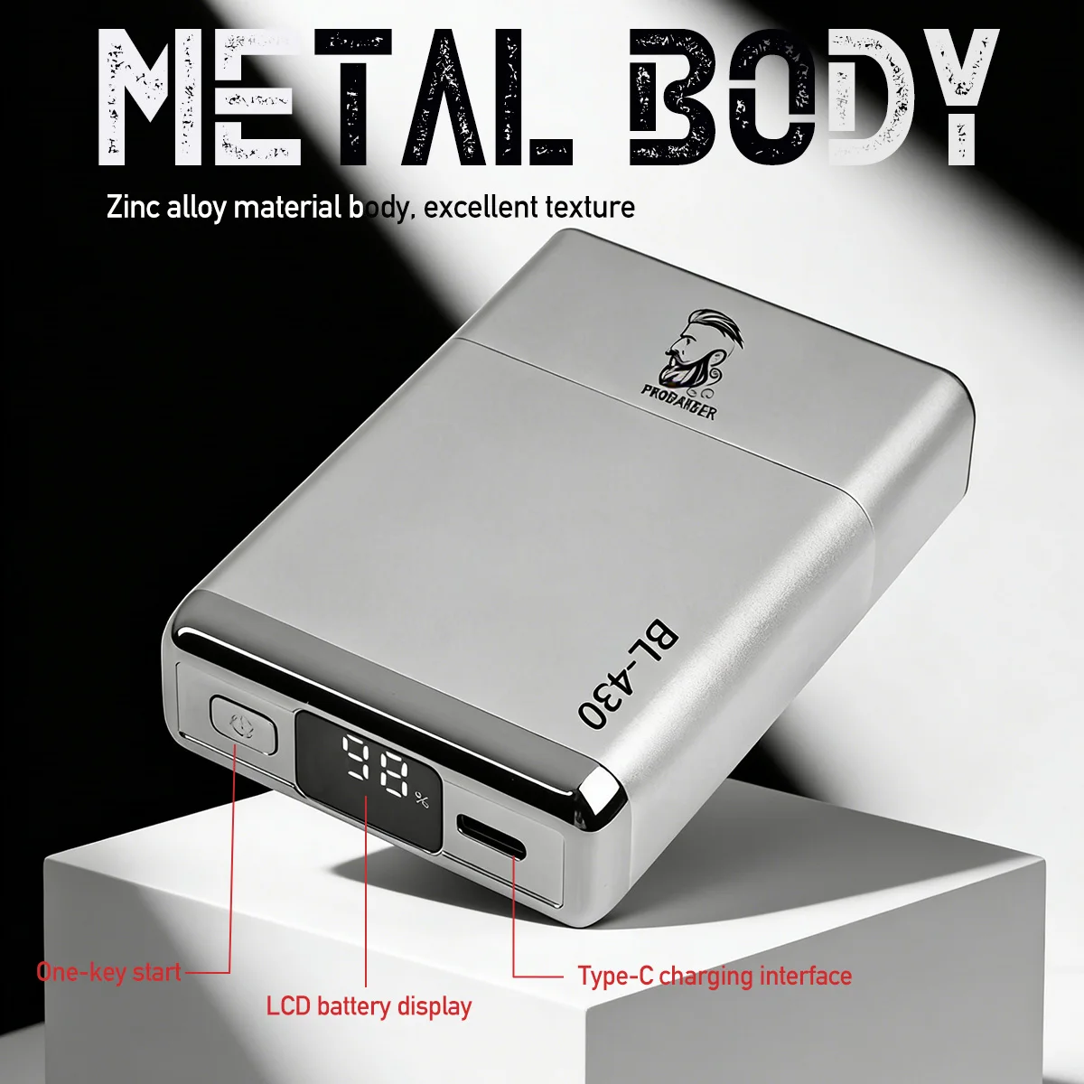 BRDCLIP Mini Electric Shaver Zinc Alloy Professional Hair Clipper Beard Trimming Machine Barber Bald Head Hair Whitening Tools