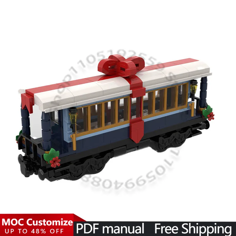 

Набор для сборки гоночного автомобиля из 306 деталей, праздничный поезд, пассажирский вагон, модульный конструктор MOC, настраиваемый, DIY, игрушка для мальчиков, подарок на праздник