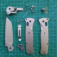 1 Set Custom MadeTitanium Alloy Handle Scales +14C28N Stainless Steel Blade  for Benchmade 537 Modify