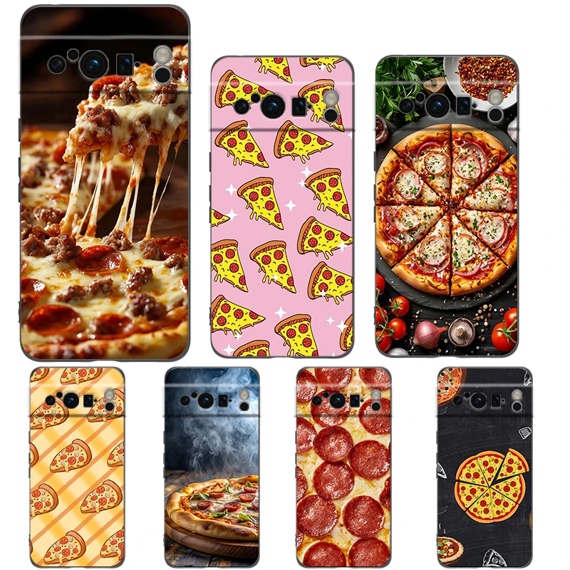 Pizza Best Friends Phone Case For Google Pixel 10 9 8 7 6 Pro XL 9A 8A 6A 7A 5G Soft Shockproof TPU Black Cover