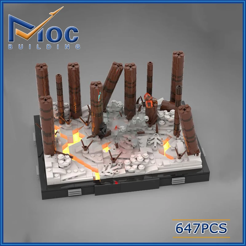 MOC Building Blocks Movie Series Scene Duel on Base Collection Space Architecture Military Model DIY Assembly Bricks Toys Gifts