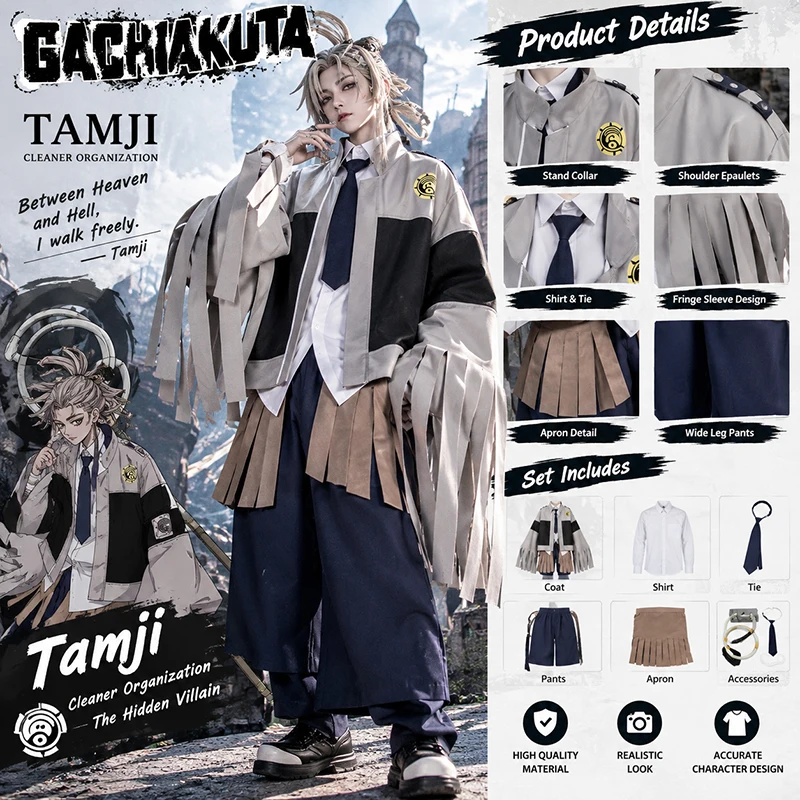 Costume de cosplay Tamsy Caines, veste d'uniforme Tamsy Caines, Gachiakuta, Halloween, Comic Con, fête, tenue de jeu de rôle pour femmes et hommes.
