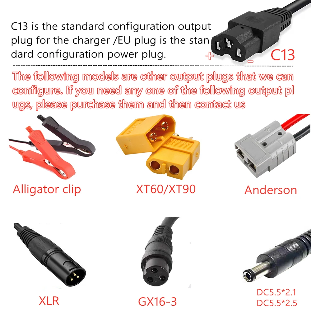 48V 58.4V 72V 60V 67.2V 84V 87.6V Li-ion LiPo Lifepo4 Lithium Battery Charger Curren Adjust 10A 5A Fast Charge 16S 20S 24S parts