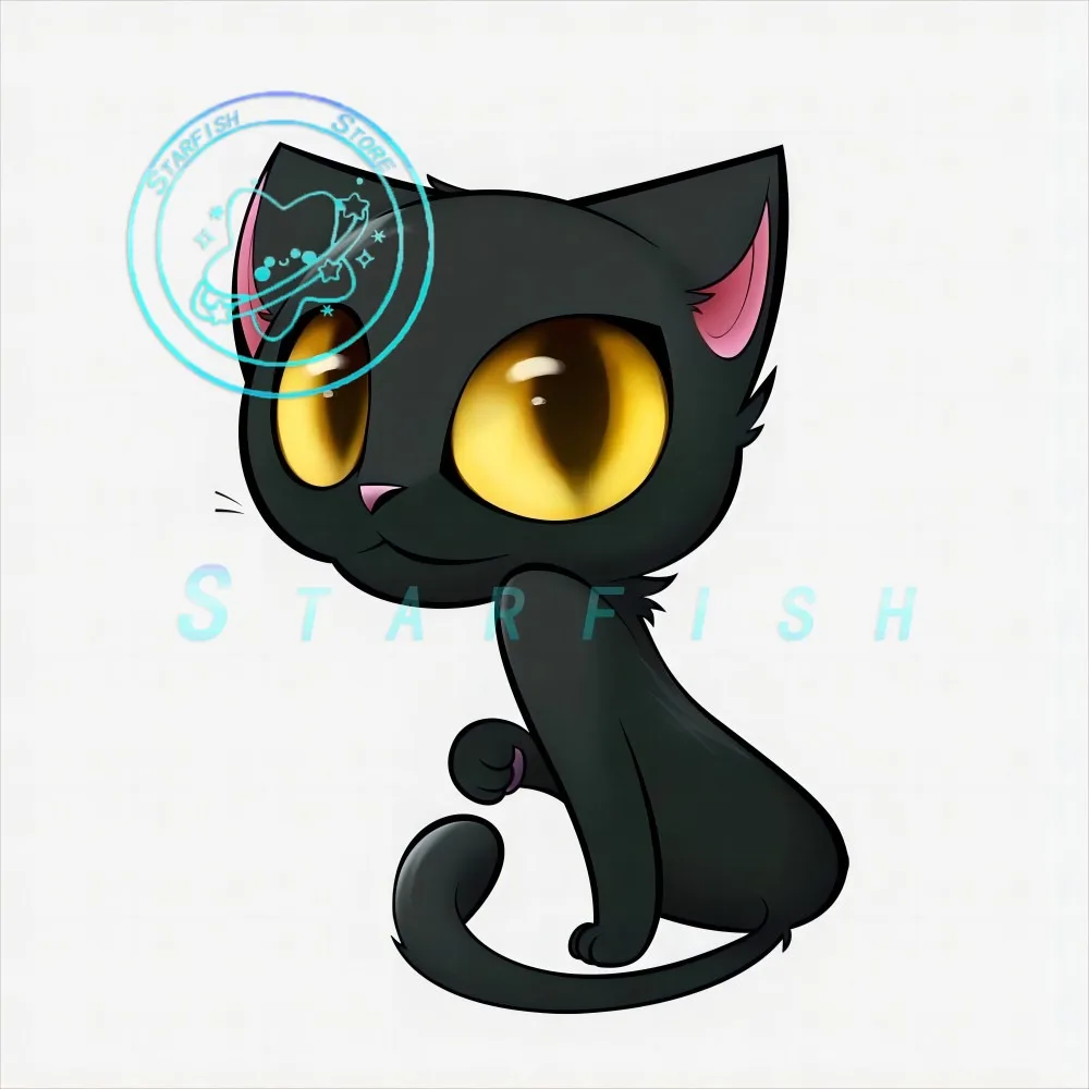 

Personalized and Fun Big Eyes Witch Cat PVC Material Car Motorcycle Refrigerator Sticker Waterproof and Sunscreen