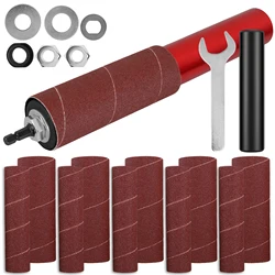 Sanding Drum Sander Tool Kit Drum Sanding Kit Spindle Sander Drum Sanding Rod Sanding Wood Metal Plastic Glass Stone