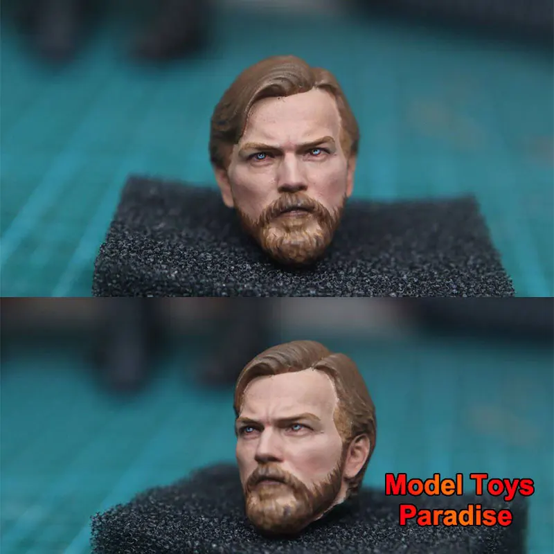 

1/12 Scale Men Soldier Obi-Wan Kenobi Head Sculpt Fit 6inch SHF Action Figure Body