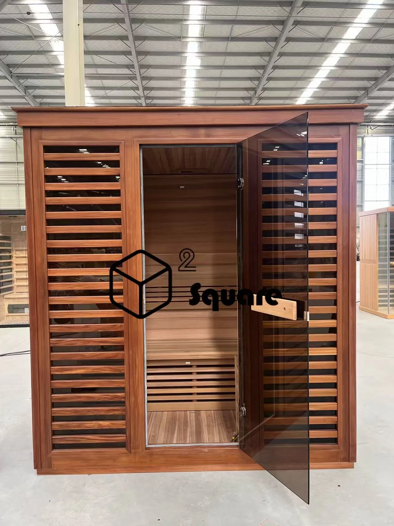 Quick Heat-Up Bluetooth Modern Red Cedar Far Infrared Sauna Room for Villa and Wellness Retreat with Boutique Hotel