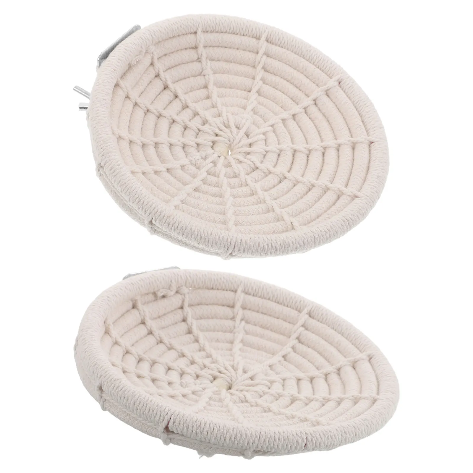 

2pcs Parrot Breeding Nest: Hand-Woven Cotton Rope Bird Nest For Small Birds Cozy Cage Bed For Canaries Finches Cockatiels