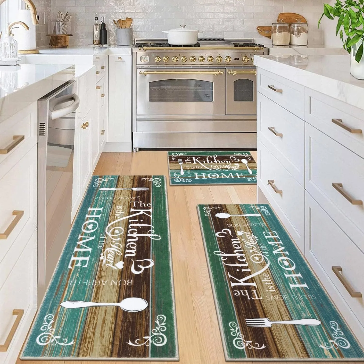 Kitchen Carpet Non-slip Floor Mat Wear-resistant Foot Mats Christmas Gift American Retro Home Decoration Rug Alfombra De Cocina