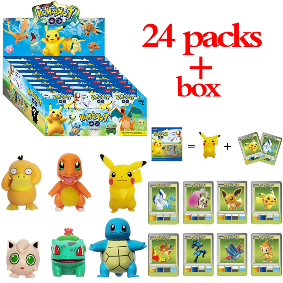 

Popular Anime Pokémon Pikachu 2-24PCS Plush Toy Blind Box PVC Model Mysterious Doll Model Birthday Gift
