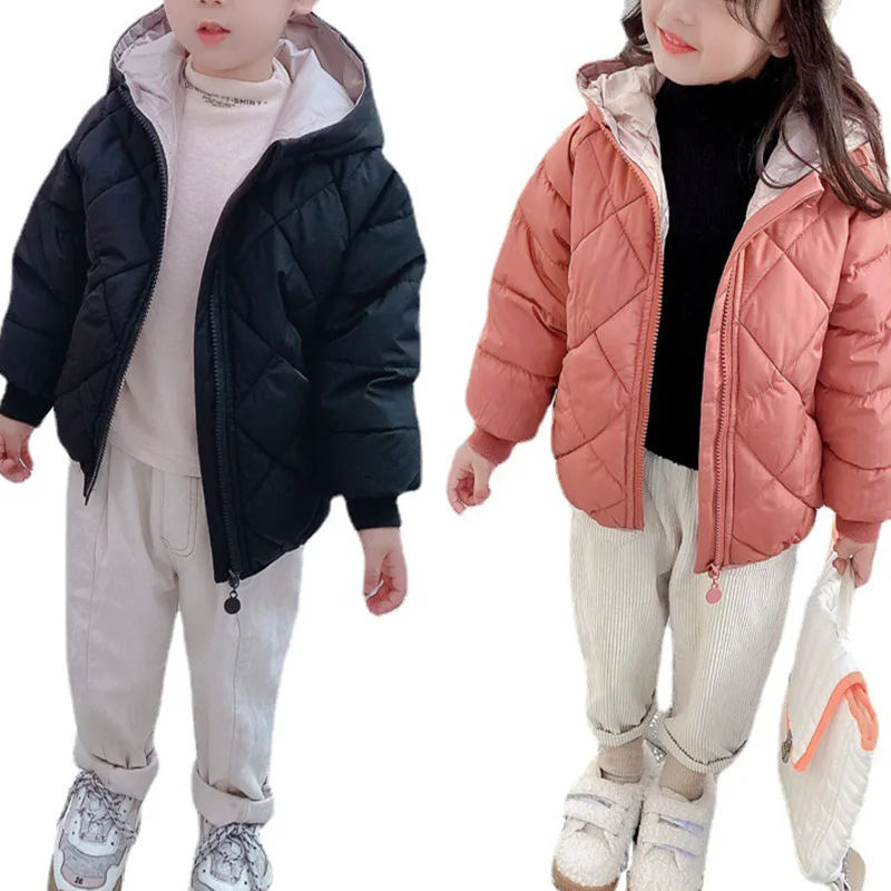 

Children's Cotton-padded Clothes Autumn And Winter New Fashion Clothinng Unisex Baby Hooded Parka Boys Clothes Down Jacket