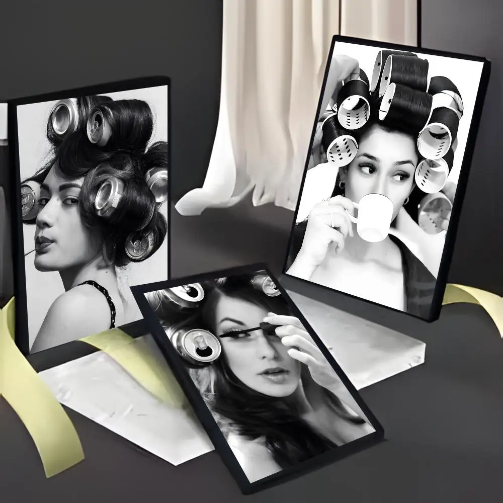 Glamorous Retro Vintage Pinup Hair Rollers Poster American Film Mural Home Childrens Room Wall Decor Print