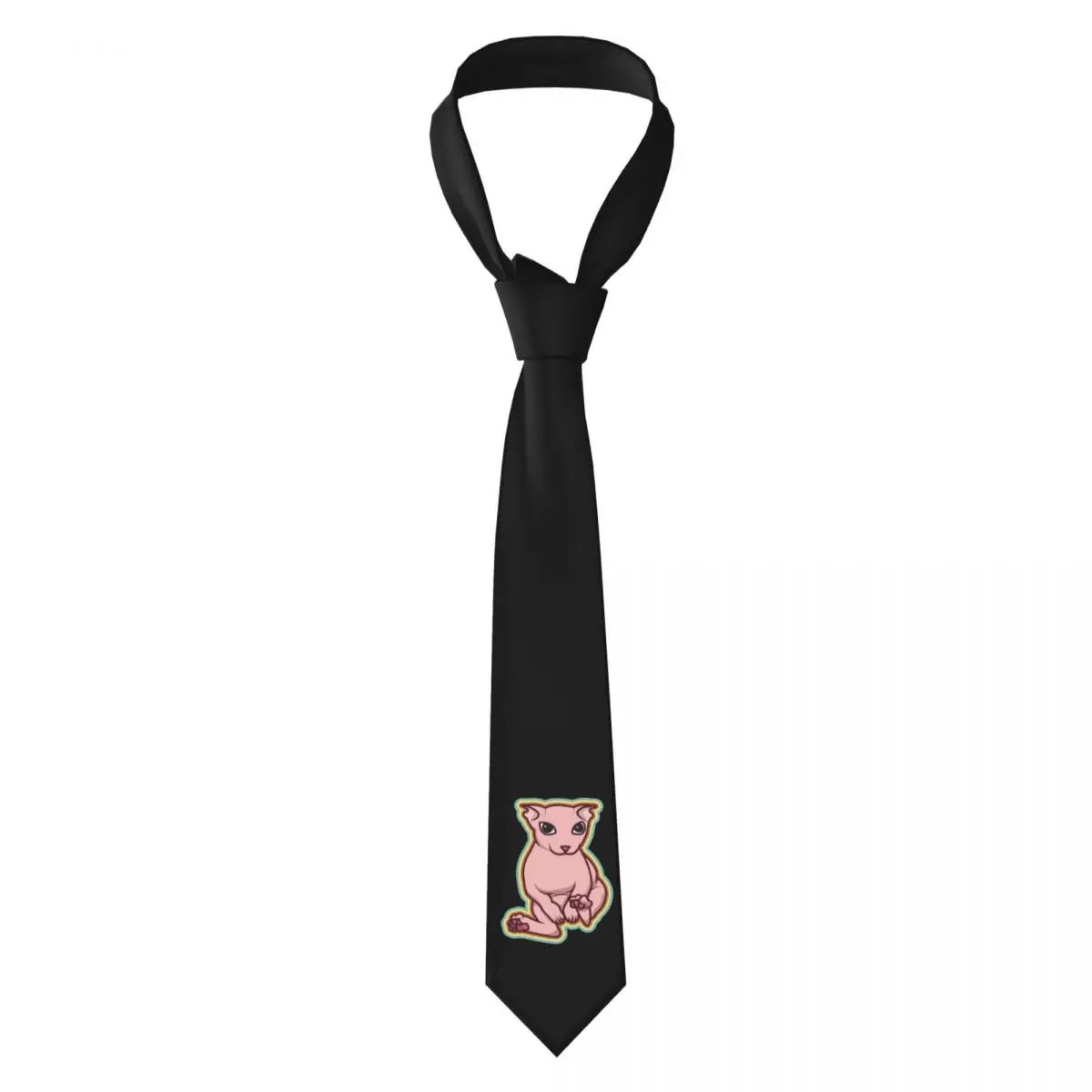 Cravate de Cou en Macramé pour Homme, 8 cm, Accessoire de ixClassique, Thème Anime Sphynx, Chat Bingus