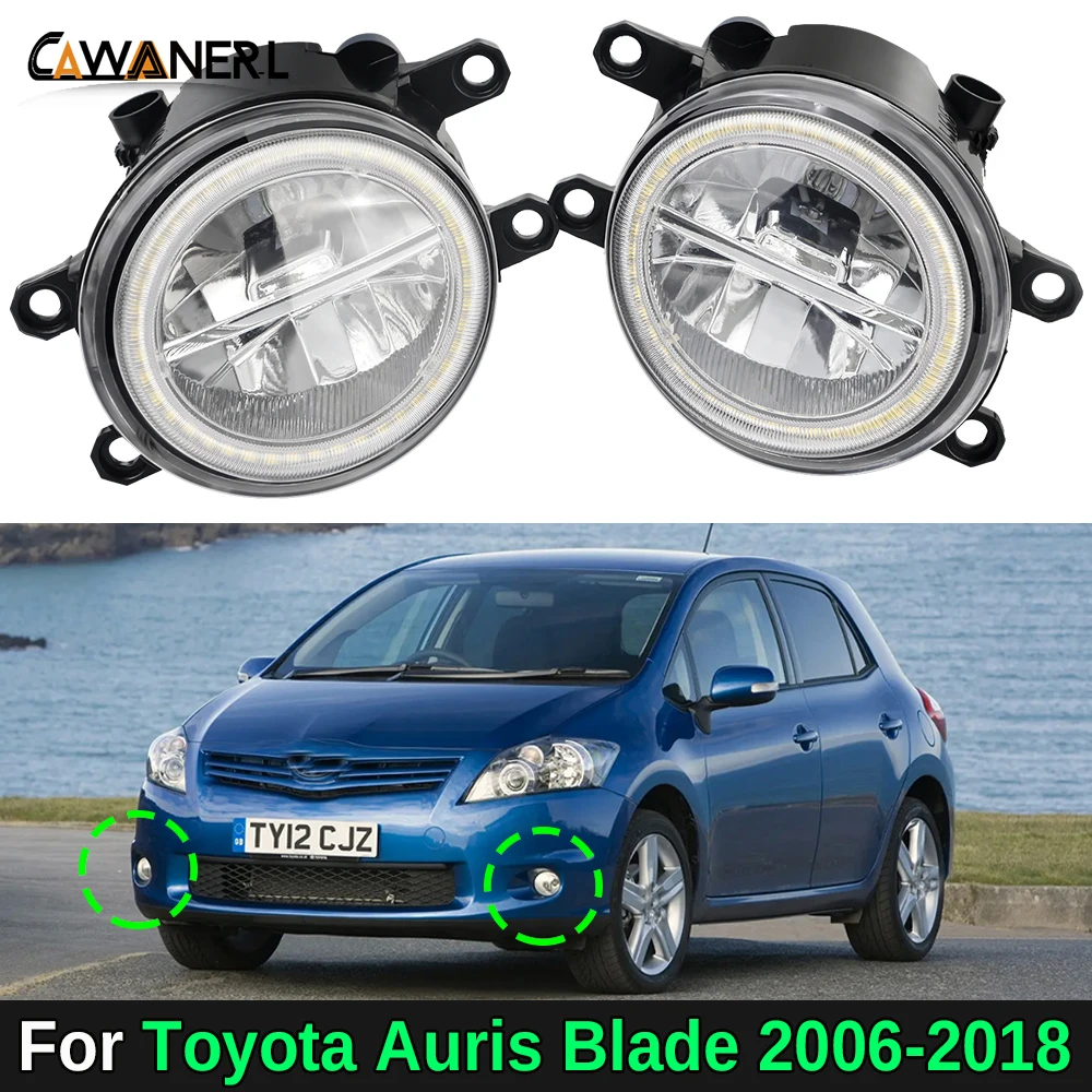 2IN1 Function Car Canbus LED Fog Light Angel Eye Daylight For Toyota Auris Blade 2006-2018 30W Fog Lamp DRL Assembly 2 Pieces