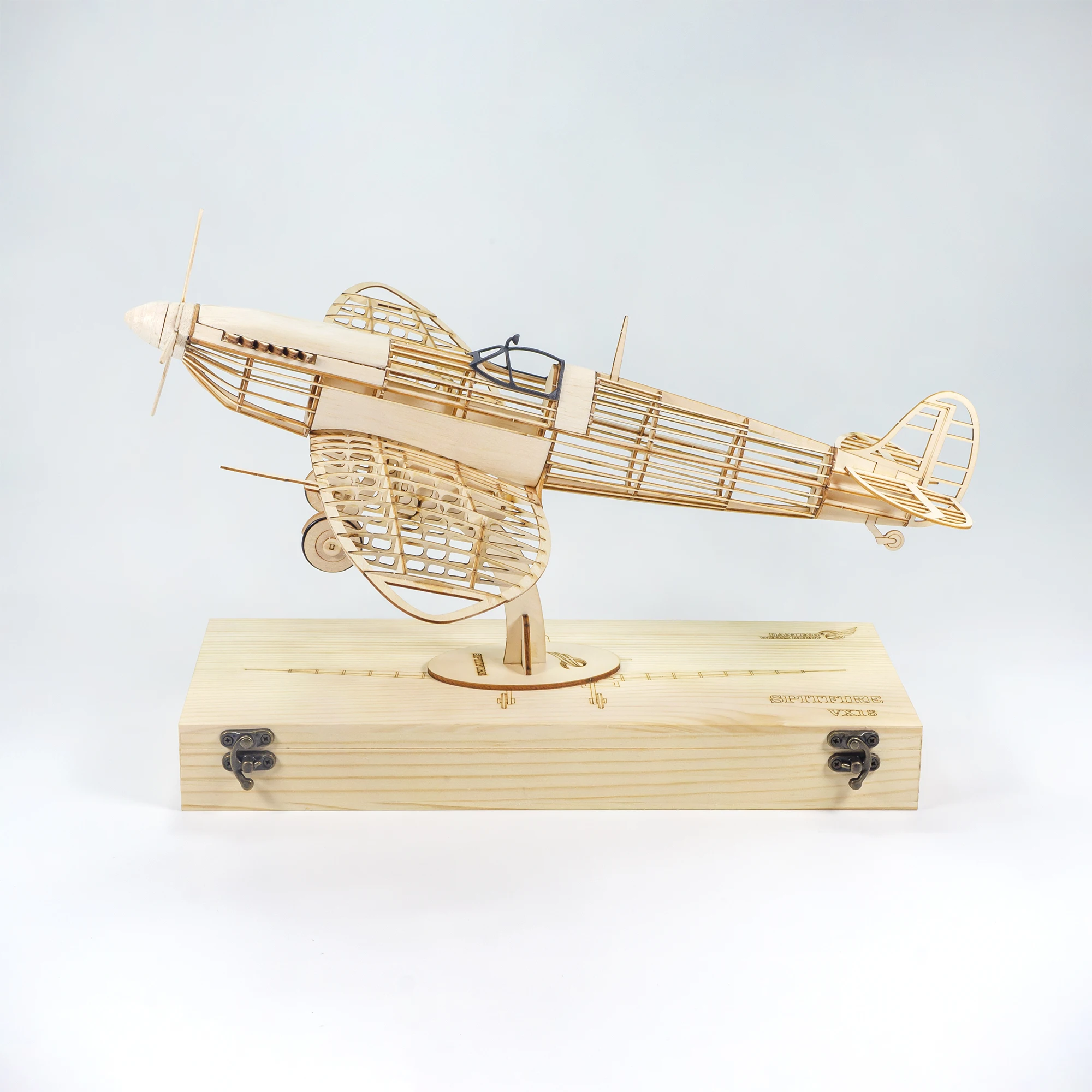 Real Hawk Spitfire Kämpfer Maßstab 1:25 Flugzeug Holz Massiv DIY Montage Modell Set Holz Spielzeug Ornamente Kinder Geschenke – Detail 8