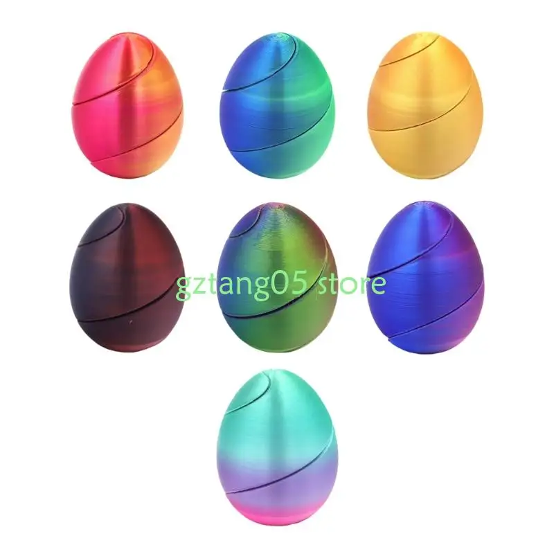 

57EE Print Spirals Eggs Toy Colorful Rotating Spinner Toy For Holiday Fun And Stress Relief Hand Relaxing Toy for Office