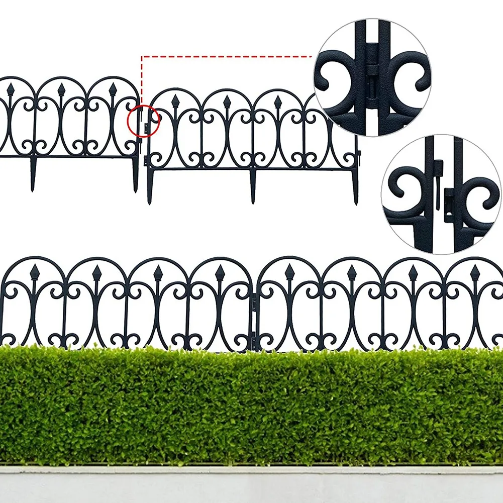 

5 Pack Decorative Garden Fence Rustproof Iron Landscape Wire Folding Fencing Edge Patio Flower Bed Animal Barrier