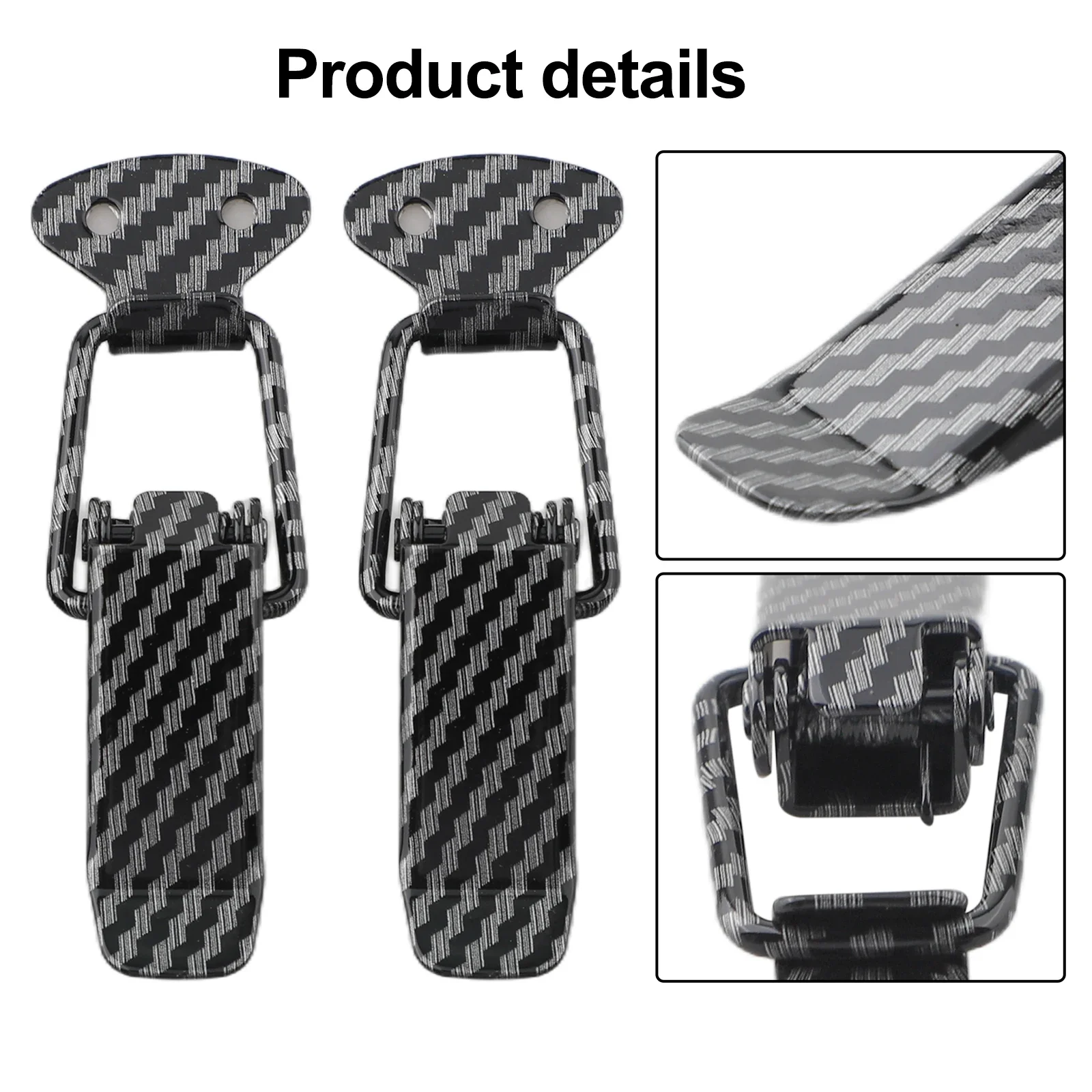 Carbon Fiber Bumper Fastener 2-Pack Quick Release Hook Lock Clips for Exterior Panel and Bumper Cover Mounting and Stability
