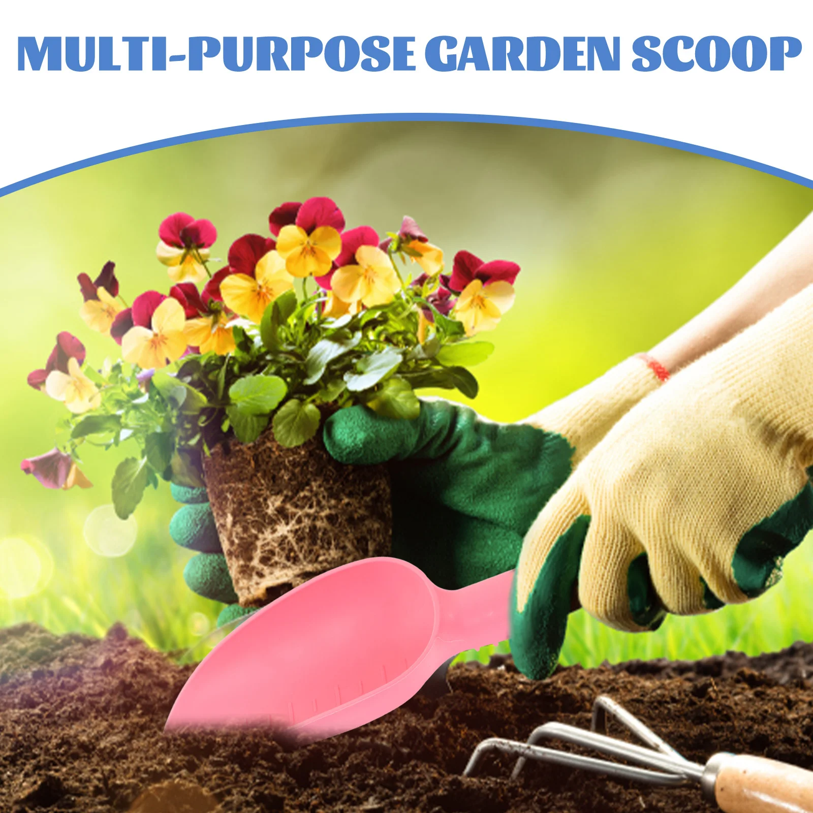 

2 pcs Plastic Hand Trowel 12Cm Garden Scoop With Measurement Marks For Planting Transplant Digging Tools Flower Pot Gardening