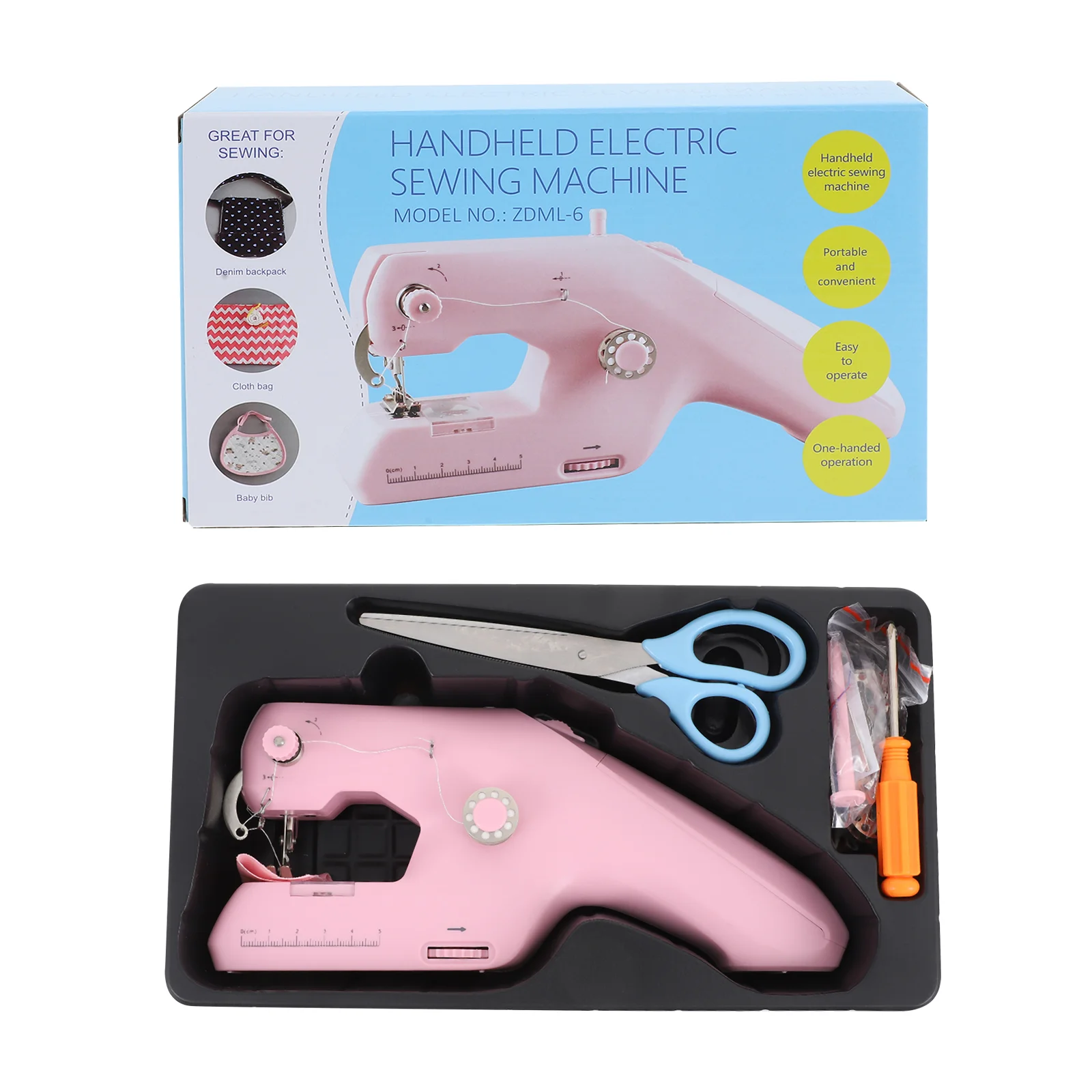 

Miniature Eat Thick Handheld Sewing Machine Needles 24X10cm Abs Stitching Device