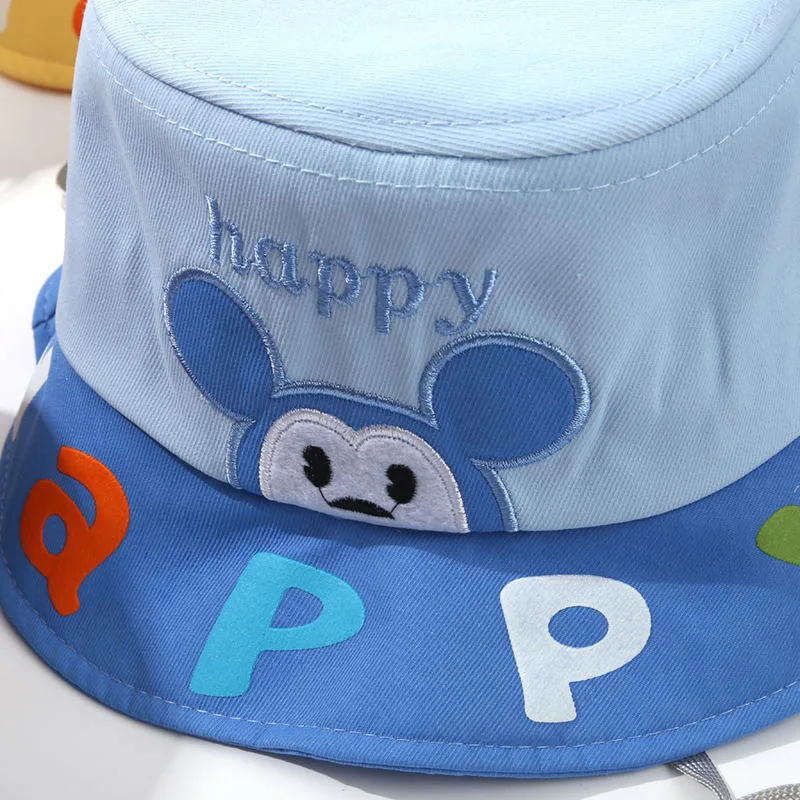 เด็กน่ารักการ์ตูนหมวกชาวประมงเด็กแบนหมวก 3-8Year เด็กผู้หญิงบังแดดอ่างล้างหน้าหมวกผ้าฝ้ายเด็ก Visors