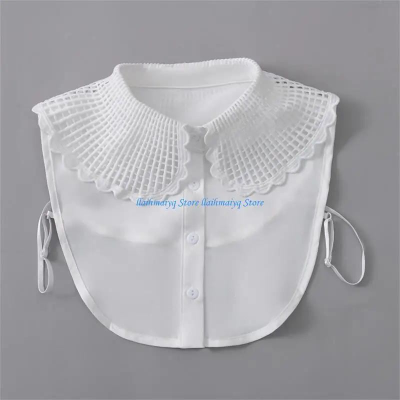 

573B Creative Layering Lace Collar Accessory Perfect For Dresses Jackets And Tops