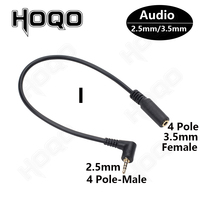 Right Angle 4 pin 2.5mm male to 3.5mm Female Cable 4 Pole 90 Degree 3.5 to 2.5mm Jack Audio extension Cable for Headphone