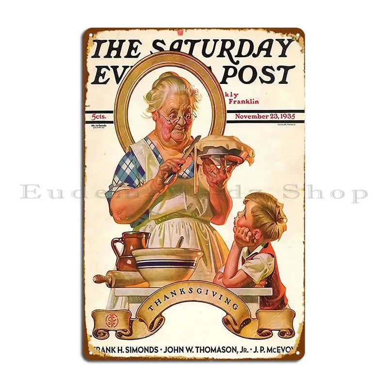 The Saturday Evening Post 1935 J C Leyendecker Metal Signs Wall Cave Plaques Designs Garage Mural Tin Sign Poster