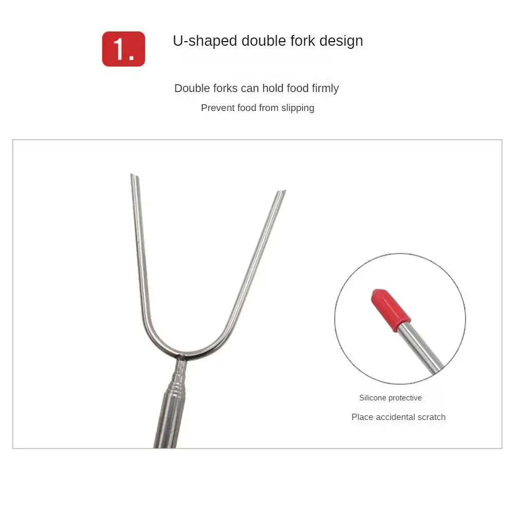 1/3/5PCS Stainless Steel Barbecue Fork Reliable Durable Portable Adjustable Multi-function Foldable Marshmallow String