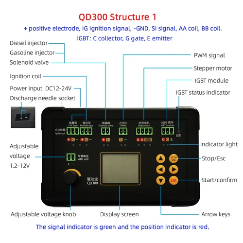 Imagen 2 del producto Nuevo Probador de bobina de encendido QD300, Motor paso a paso inactivo IGBT para automóvil, inyector de válvula solenoide, actuador PWM, Detector de fallos
