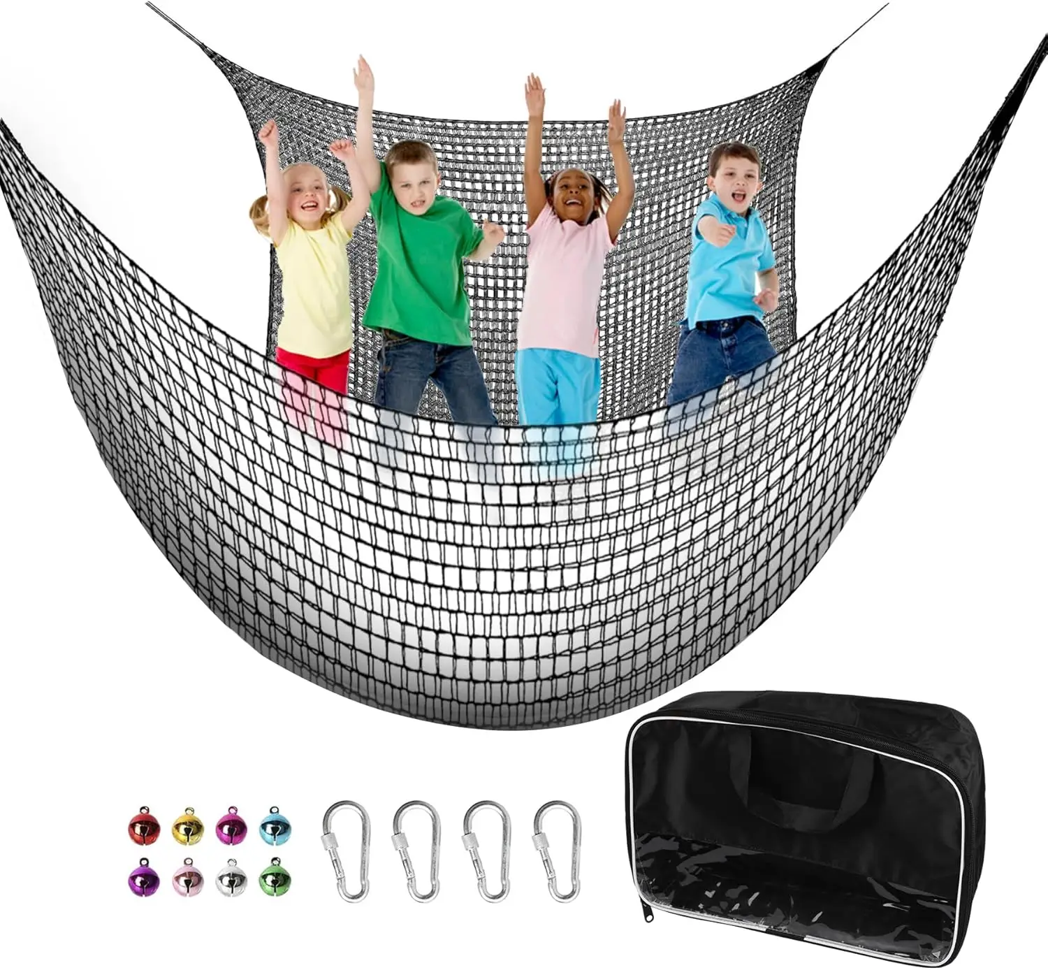 

Kids Climbing Cargo Net, 6.5' x 9.8', Double Layer Safety Net with Storage Bag for Outdoor Treehouse Play